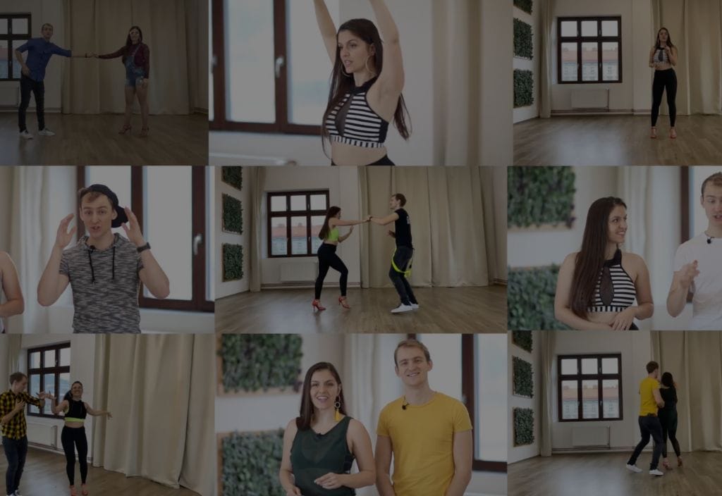 Koláž s několika screenshoty z online úvodní lekce Praha.
